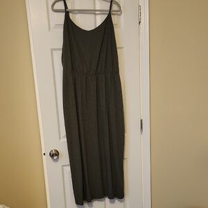 Old Navy Dark Charcoal Maxi Dress with Spaghetti Straps
